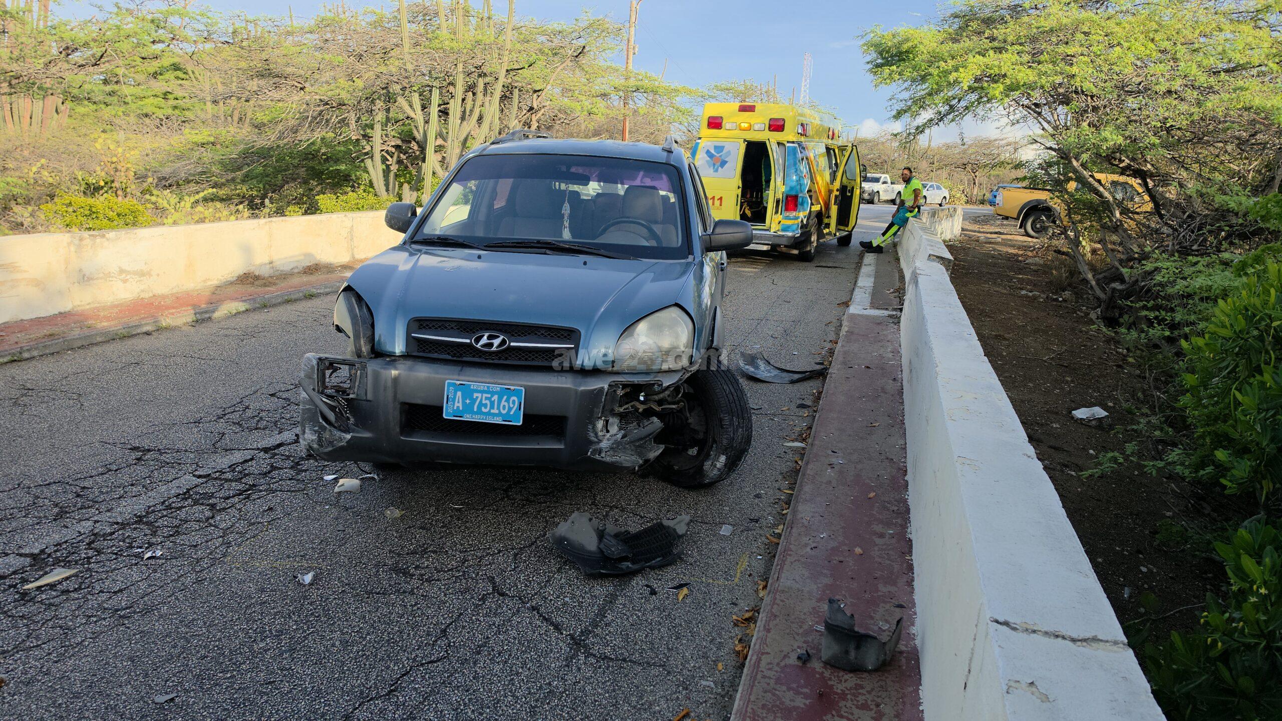 SUV Crashes Into Wall After Slipping Off Old Balashi Bridge