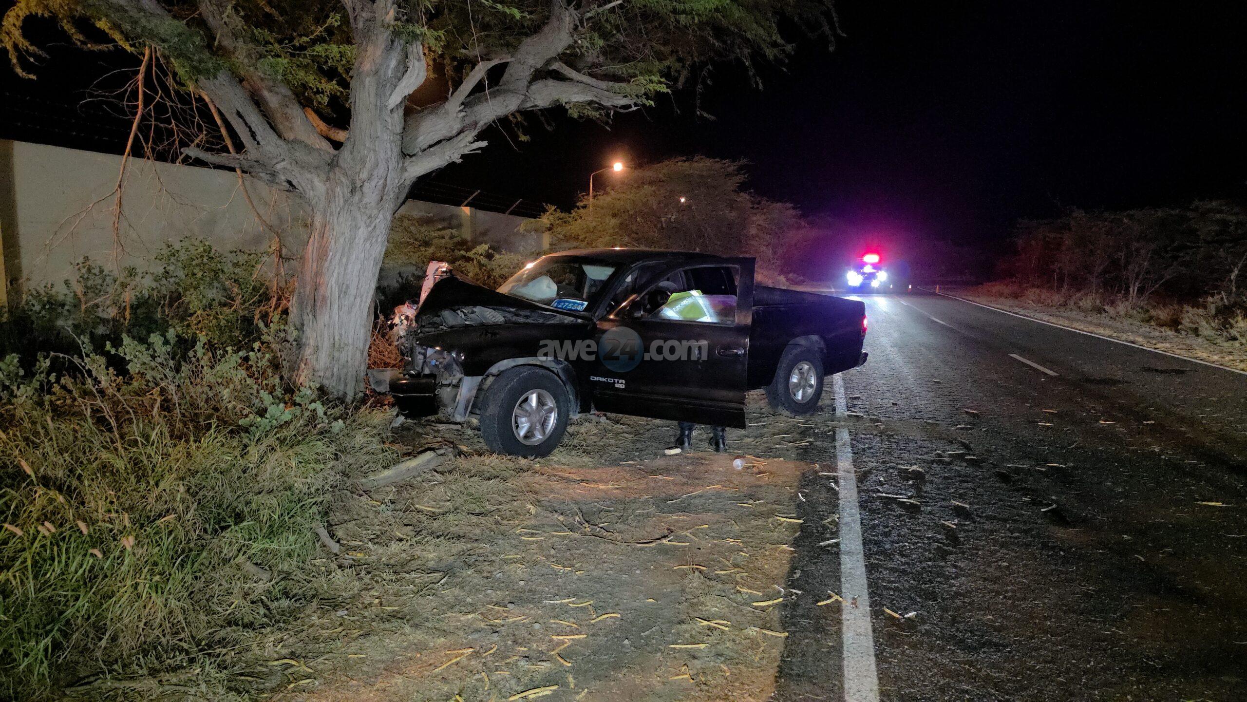Pick-up driver injured after veering off road and hitting tree in Savaneta