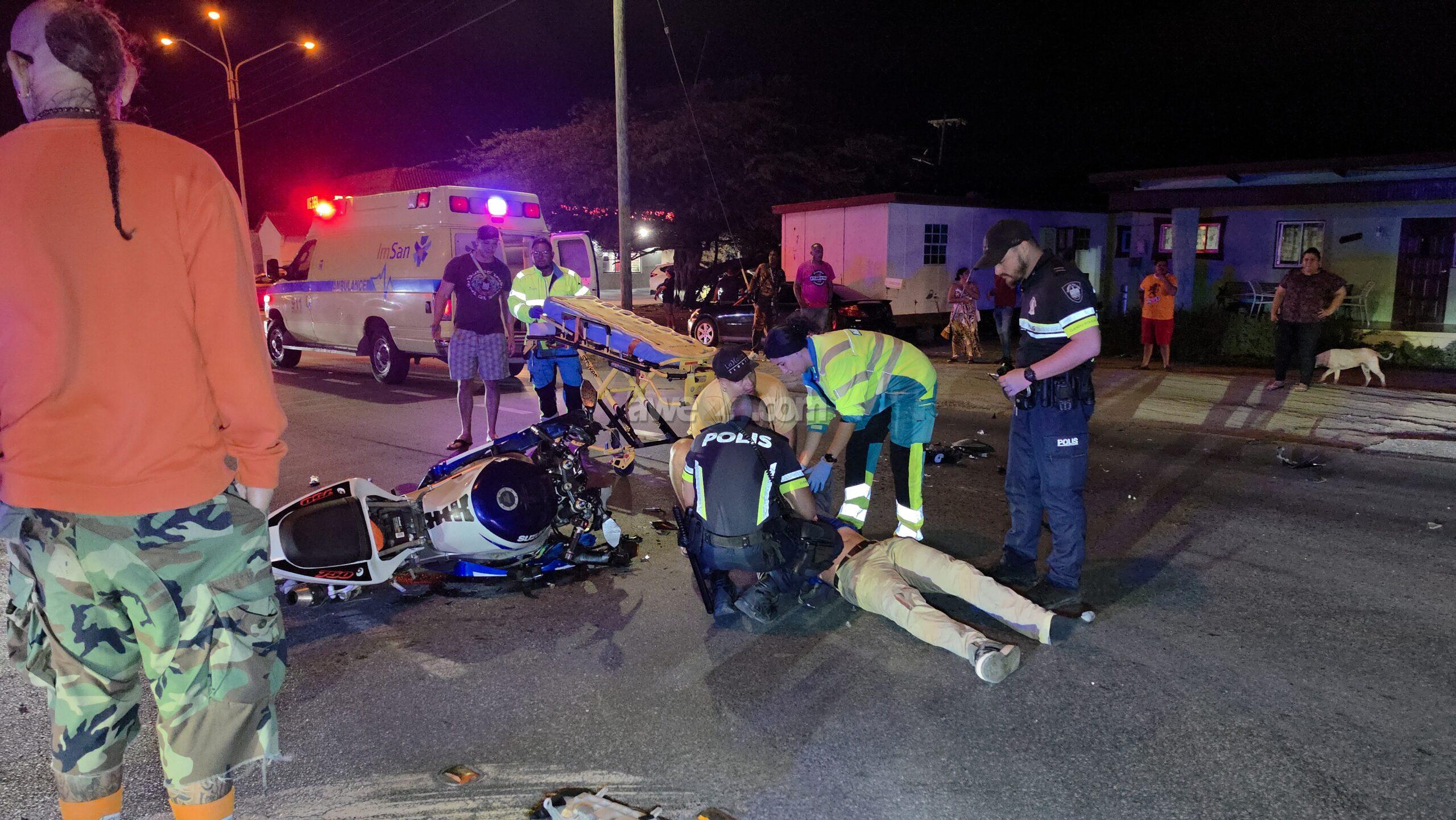 Car Cuts Off Motorcycle in Macuarima Crash, Leaving Rider Injured