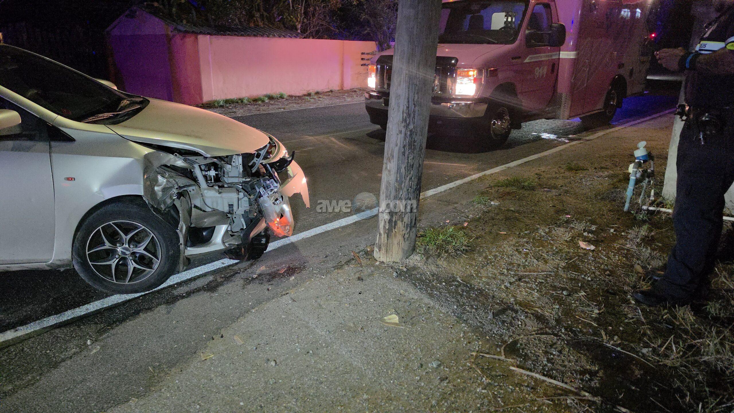 Driver's Glasses Fall Off Mid-Drive, Causing Crash Into Light Pole