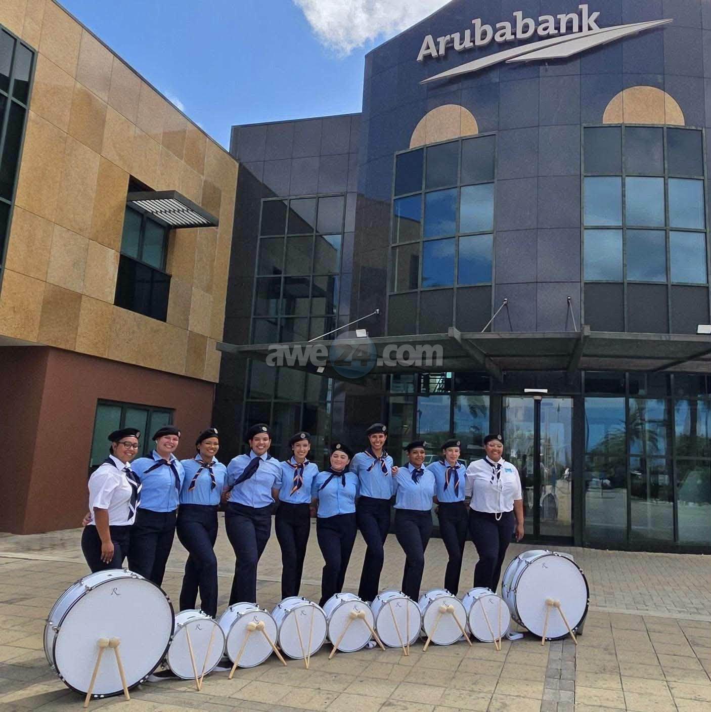 Aruba Bank donates new drum set to Aruba Girl Scouts Guild
