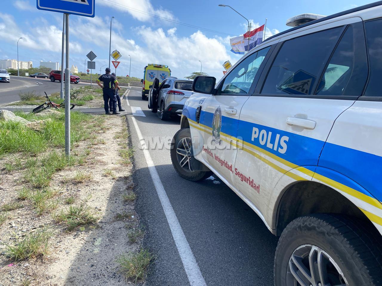Tourist Cyclist Struck by Car at Crosswalk Near Superfood in Aruba