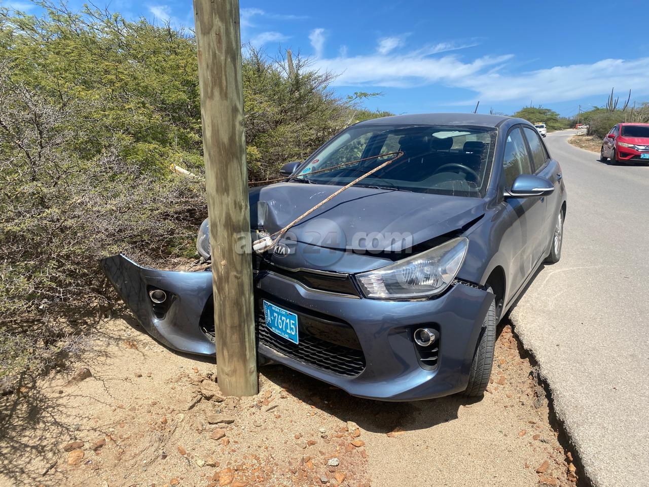 Driver Veers Off Road and Hits Light Pole in Midday Sun Warning