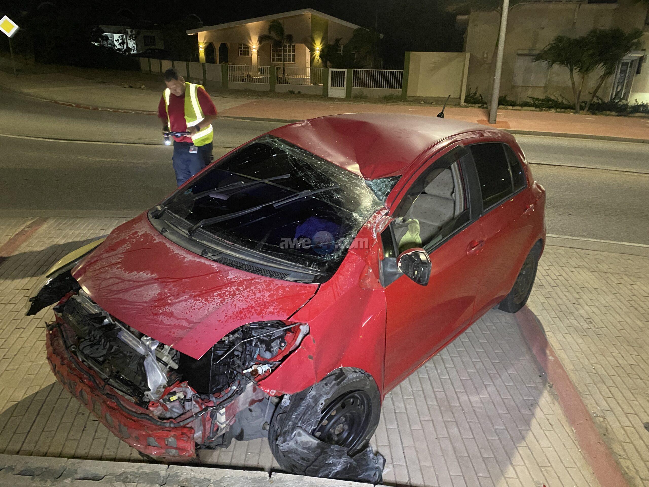 Toyota Vitz Overturns at Ponton Roundabout on Watty Vos Blvd
